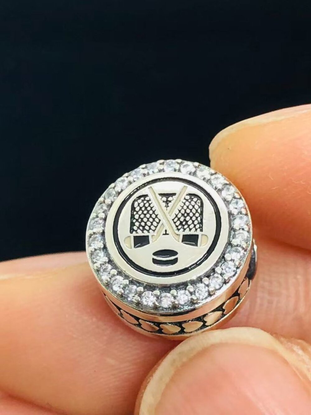 ✨🔥Pandora Hockey Puck Bead Charm S925 Silver with box